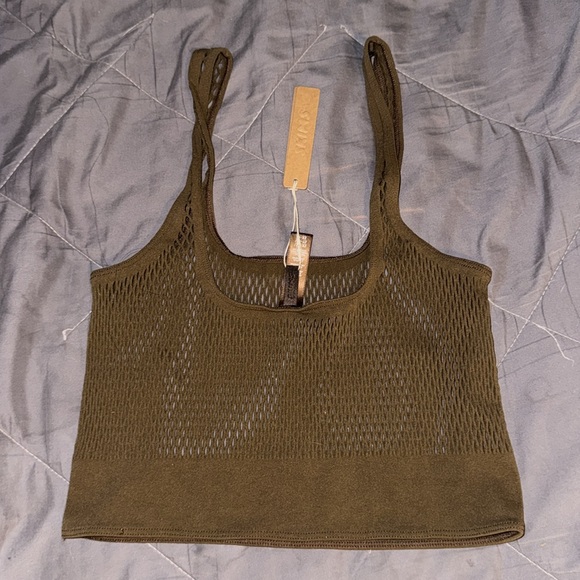 SKIMS ARMY WARP KNIT SCOOP NECK BRALETTE - Picture 3 of 3